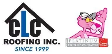 CLC Roofing Inc and Owens Corning Platinum Preferred Contractors logo.